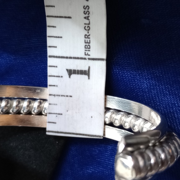 Sterling Silver Twisted Coil Cuff Bracelet Stamped Sterling - Picture 9 of 14